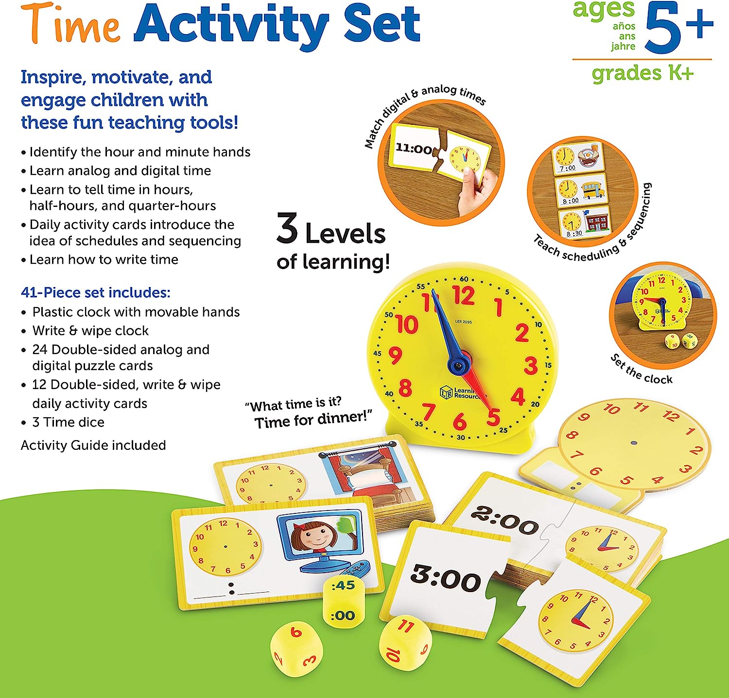 Learning Resources Time Activity Set - 41 Pieces - Image 2